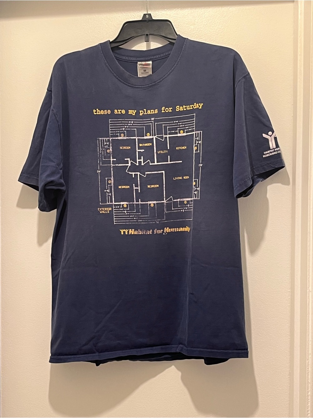 Vintage Habitat for Humanity 
Navy 'These Are My Plans for Saturday' Graphic Tee